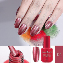(Mirror red) 8ml Metallic Nail Polish Mirror Effect Chrome Nail Art Polish Varnish 2023