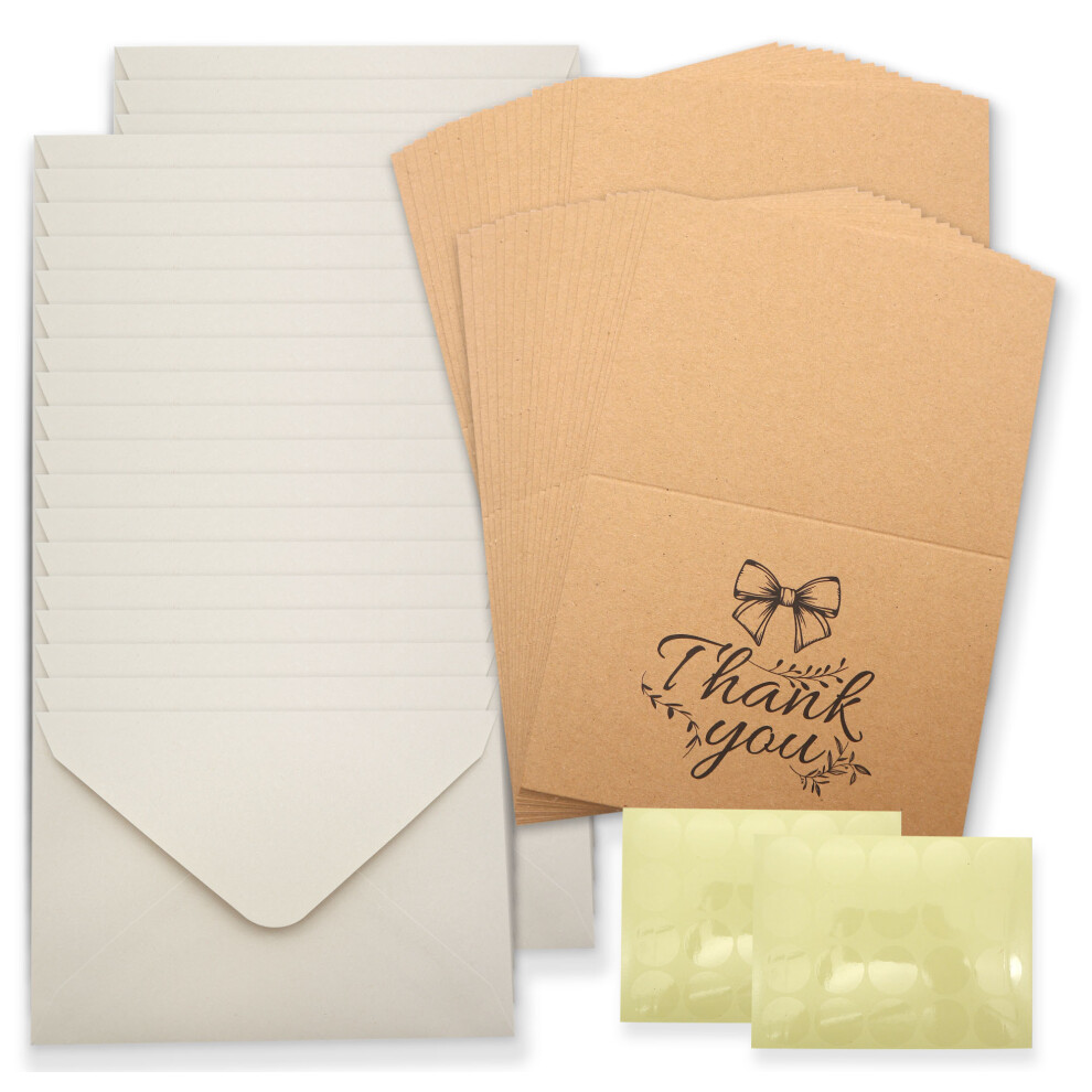 Kraft Brown Thank You Cards 36pk Cards