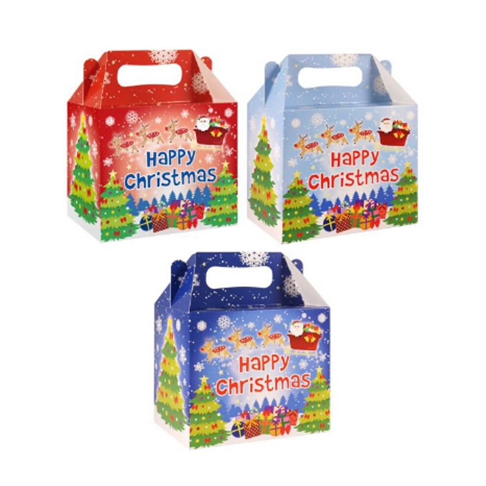 HAPPY CHRISTMAS - 12 Reindeer Sleigh Childrens Party Food Boxes HB