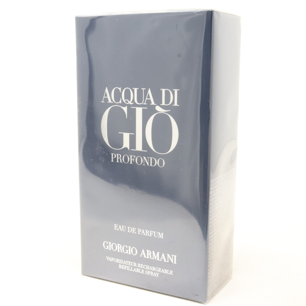 Acqua Di Gio Profondo by Giorgio Armani Eau De Parfum 6.7oz Spray New With Box