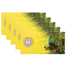 (Yellow) Money Envelopes Wedding Shagun Diwali Gift Card Voucher Cash Wallets Indian 5x