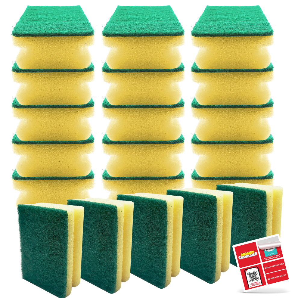 20pk Heavy Duty Sponge Scourer with Finger Grip