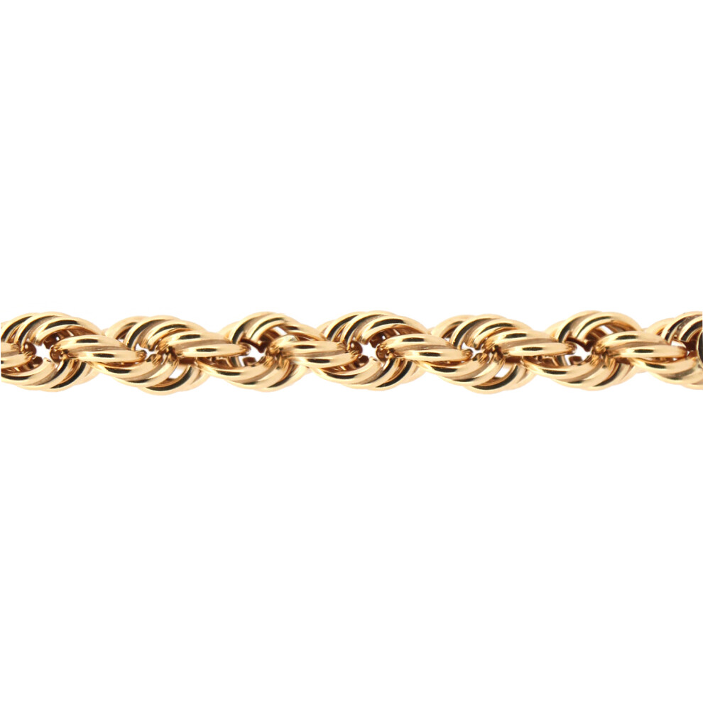 (20) Jewelco London Ladies 9ct Yellow Gold Diamond Cut Hollow Rope 5mm Chain Necklace - JBB325D