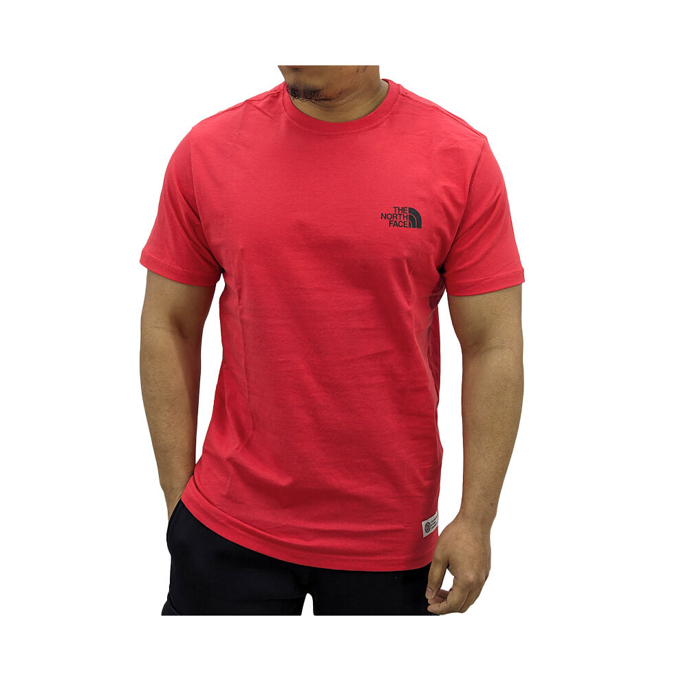 (Red, S) The North Face Mens Graphic T Shirts