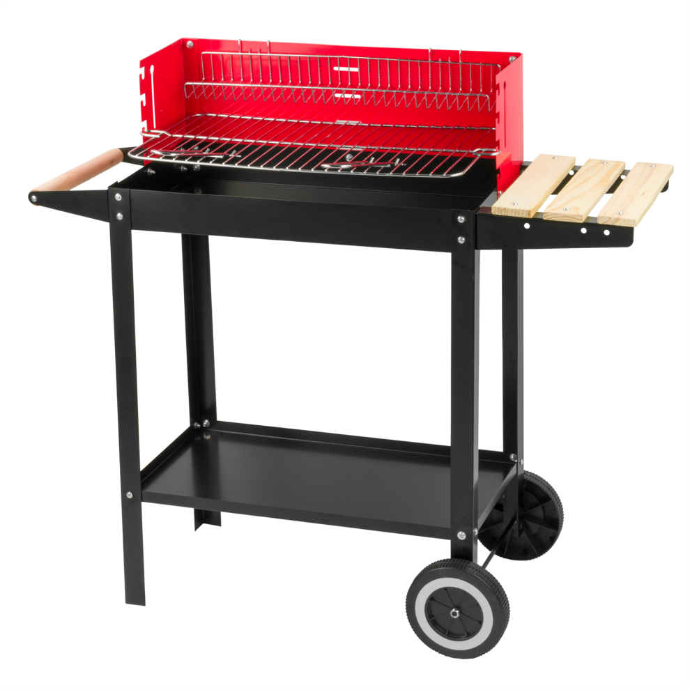 Kct Open Top BBQ Trolley Grill Garden Barbecue Steel Charcoal Cooking Outdoor Party Oven