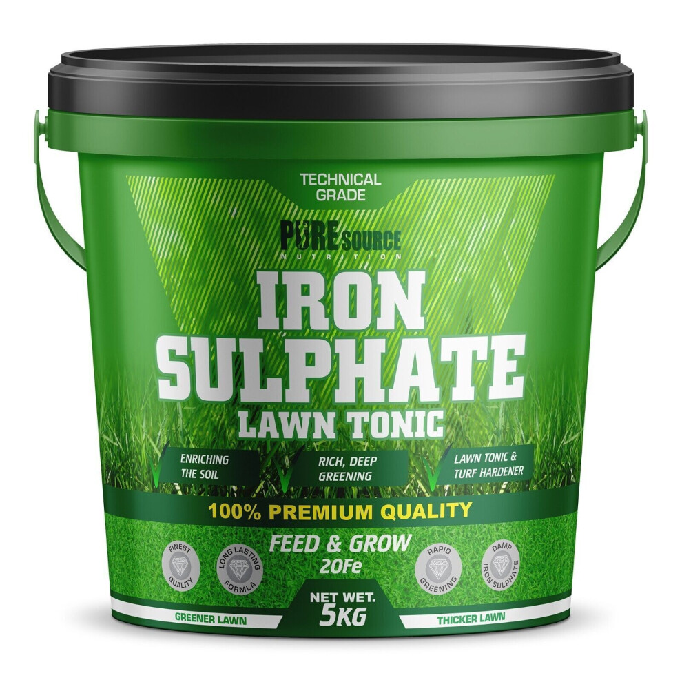 (5Kg) Iron Sulphate Lawn Feed Tonic Grass Turf DAMP