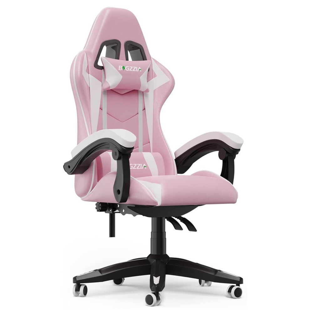 Gaming Chair Office Chair with Lumbar Support Flip Up Arms Headrest Swivel Rolling Adjustable PU Leather Racing Computer Chair