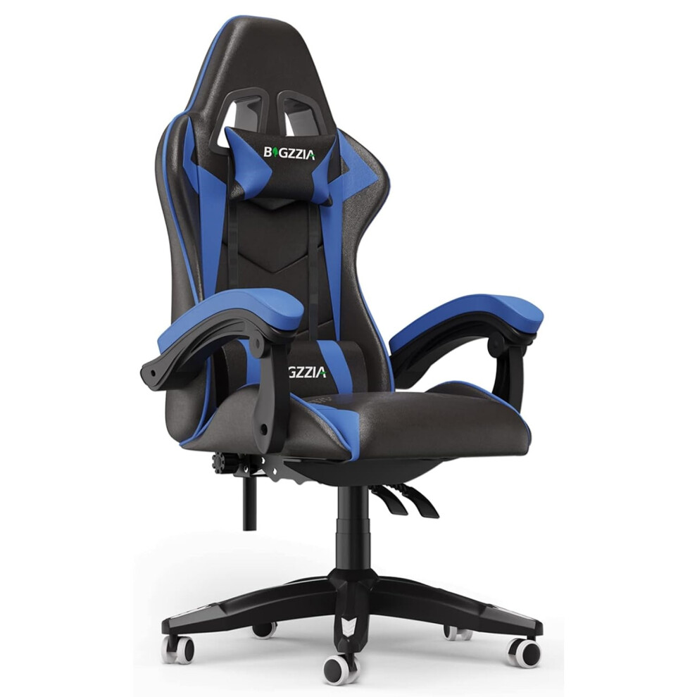 Gaming Chair Office Chair with Lumbar Support Flip Up Arms Headrest Swivel Rolling Adjustable PU Leather Racing Computer Chair