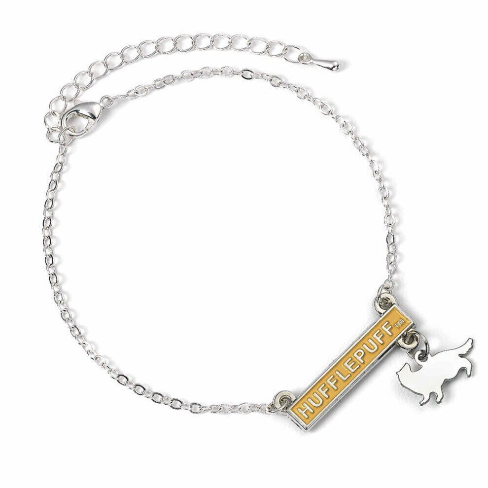 Harry Potter Silver Plated Hufflepuff Bar Bracelet