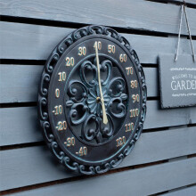 Vintage Garden Wall Thermometer Indoor Outdoor Open Face 33cm Weatherproof