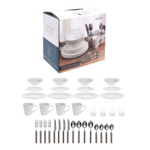 36PC Dinner Set Plate Mug Soup Side Bowl Cutlery Dinner Porcelain
