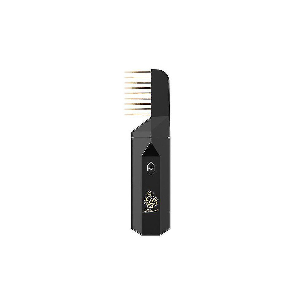 Electric Hair Brush Incense Burner For Bakhoor Ramadan Dukhoon Arabic Aroma Diffuser For Home Office Car Rechargeable Mini Usb Hk - Black