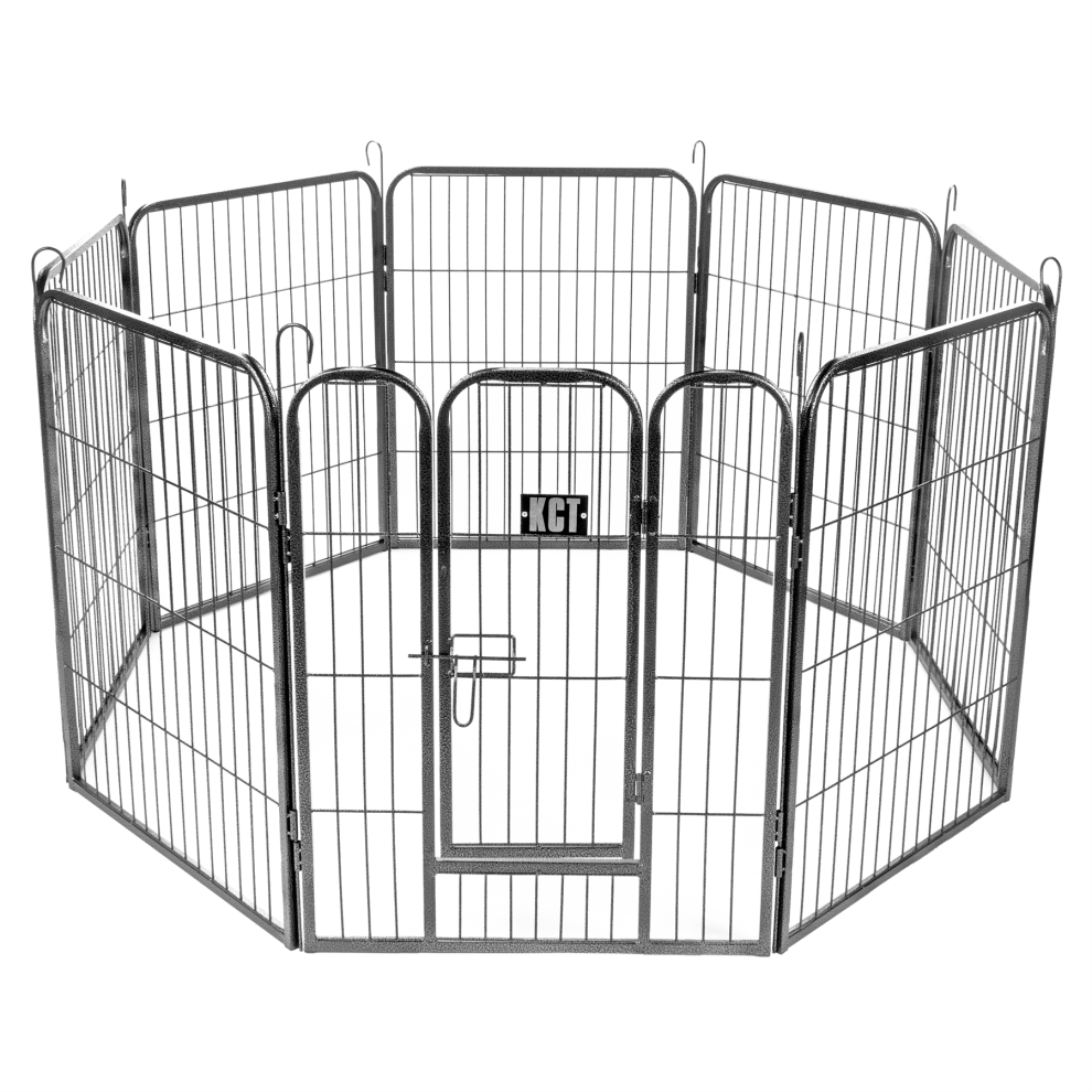 KCT Medium Metal Heavy Duty Pet Play Pen Indoor/Outdoor Foldable Enclosure Run for Dogs/Puppies/Small Animals