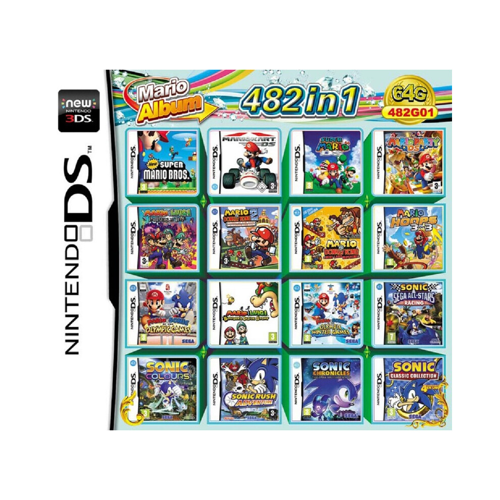 (482in1) Games Card 486/489/500/520/208/510/482/468 In1 Video Games Cartridge For NDS NDSL NDSi 3DS 2DS