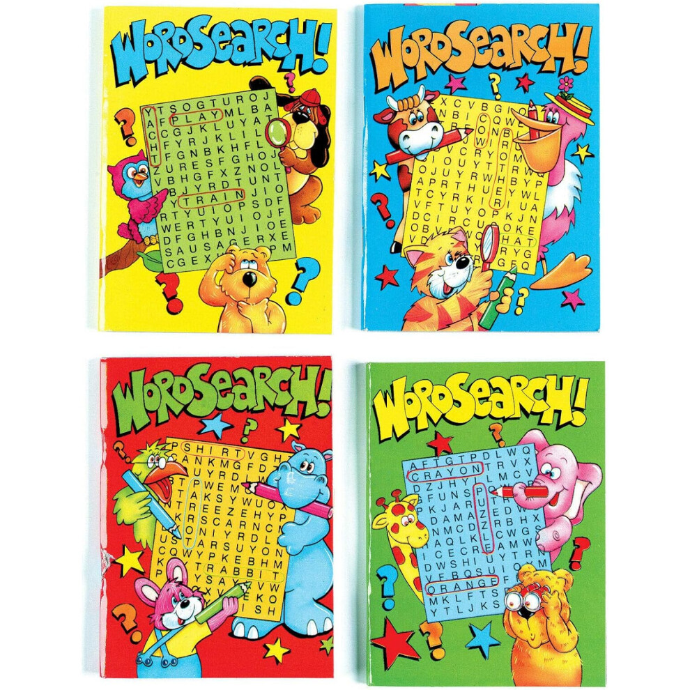 4 A6 Kids Wordsearch Games Puzzle Books Party Bag Fillers