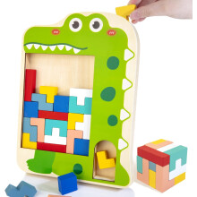 Wooden Blocks Puzzle Brain Teasers Toy for Kids 3D Russian Blocks