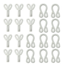 Large Copper White Braided Hooks and Eyes Fasteners - 38mm - 10 Sets