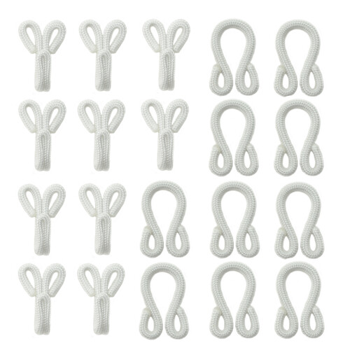 Large Copper White Braided Hooks and Eyes Fasteners - 38mm - 10 Sets