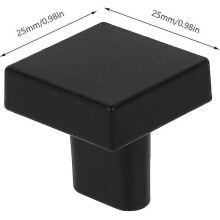 Set Of 10 Black Door Knobs Solid Brass Square Cabinet Knobs Vintage Kitchen Cabinet Knobs With Screws For Cabinet Cupboards Drawers (black)
