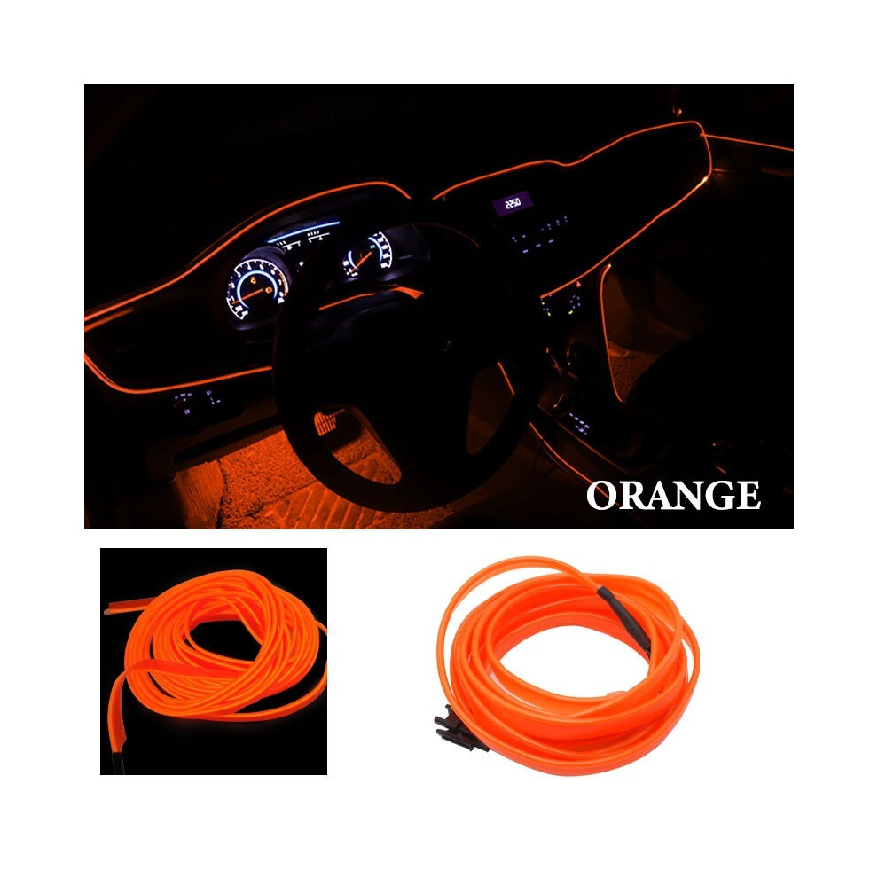 Maxpower () Hot 1M/2M/3M/5M Car Interior Decorative Universal Flexible Neon Orange/Light