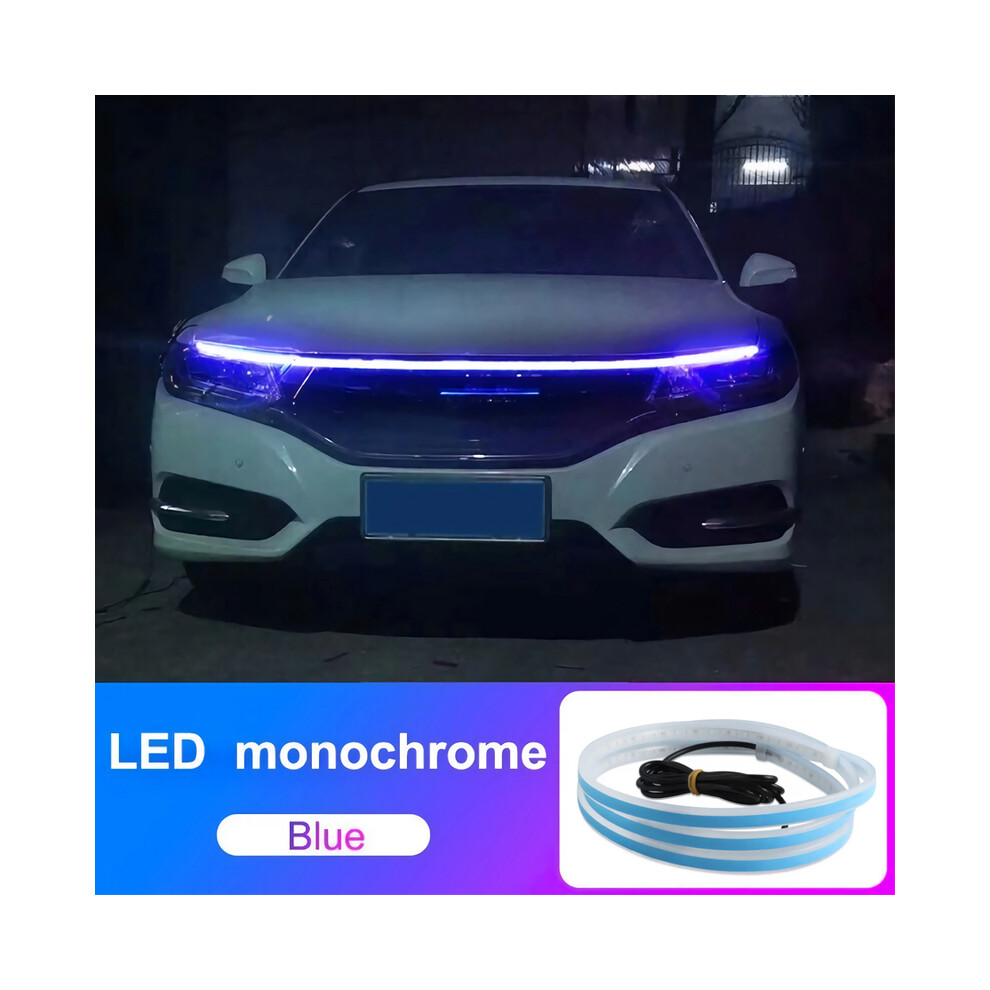 (120Cm, ) Car Led Hood Strip Daytime Running Lights Flexible Waterproof Drl Blue/Light 8692446710647