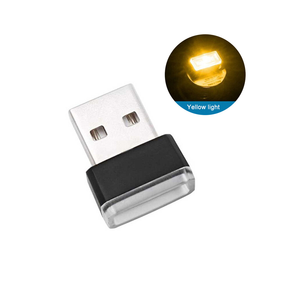 Maxpower (Yellow) Mini Usb Light Led Modeling Car Ambient Light Neon Interior Light Car