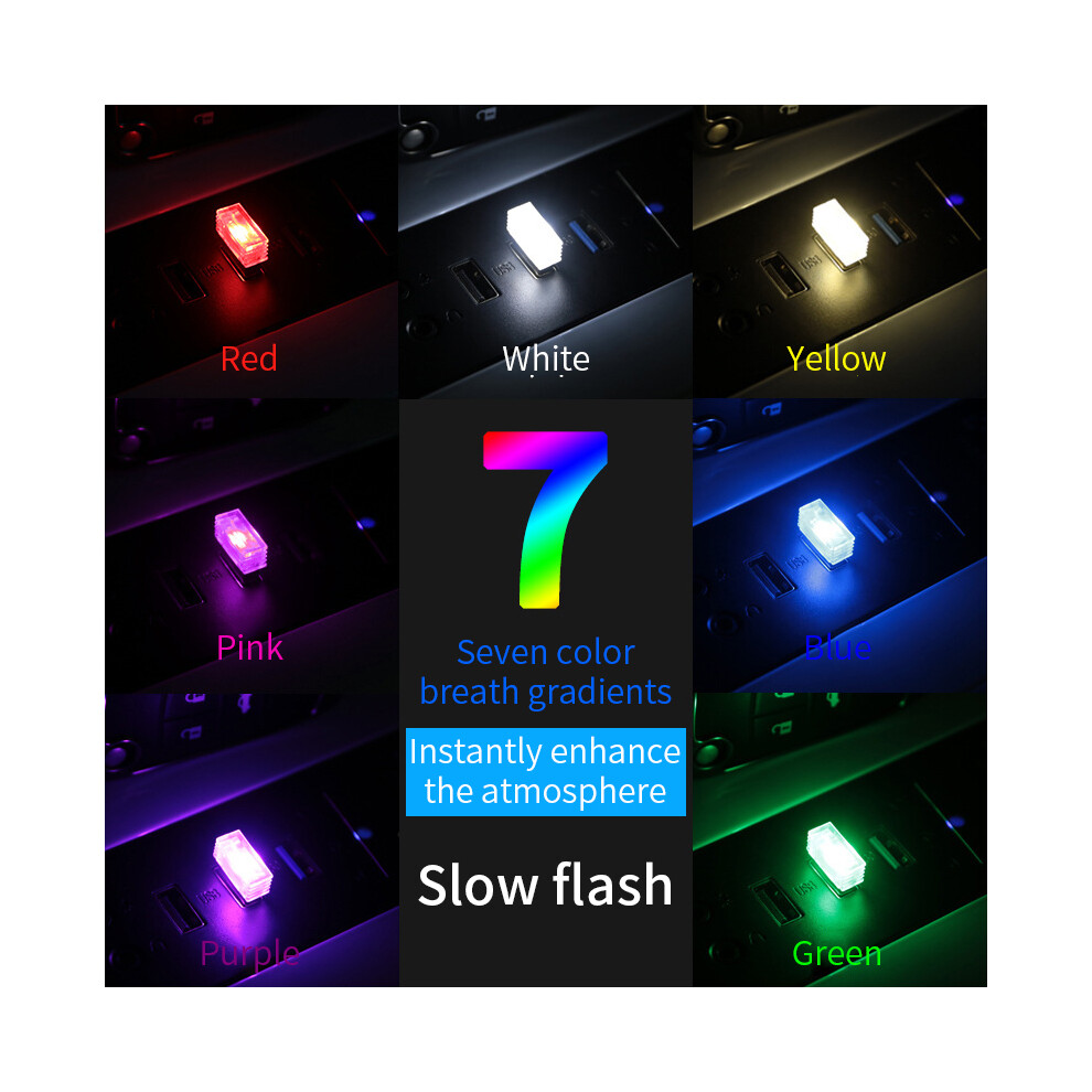 Maxpower (1Pc Colorful Slow) Mini Usb Led Car Light Auto Interior Atmosphere Light Emergency Lighting