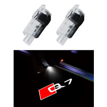 (For Q7) 2pcs Led Car Door Welcome Lights for Audi A1 A3 8P 8V A4 A5 A6 A7 A8 Q3