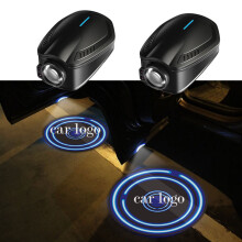 (2 Pcs, for Hyundai) customizable Led Car Logo Projector Light Welcome Door Lights Rechargeable