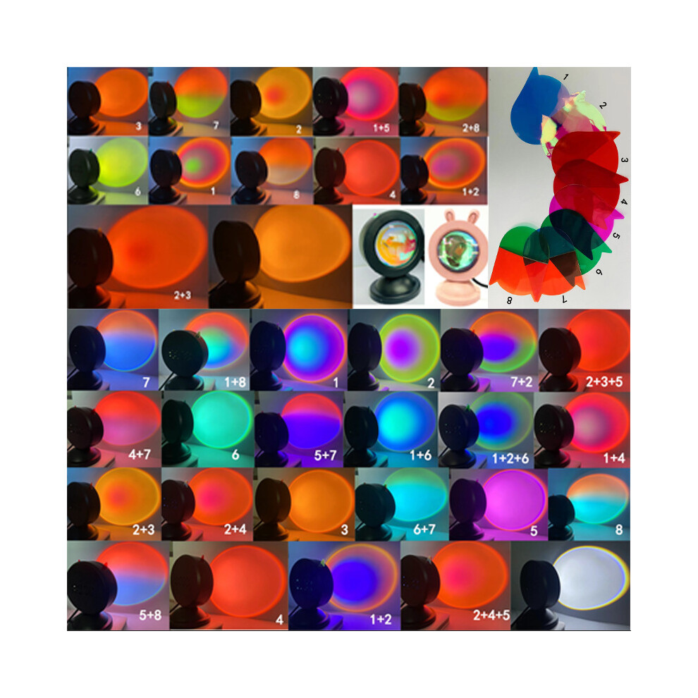 Maxpower (25 Modes Deer) Mini Sunset Light Net Red Sunset Light Floor-To-Ceiling Photo Projection
