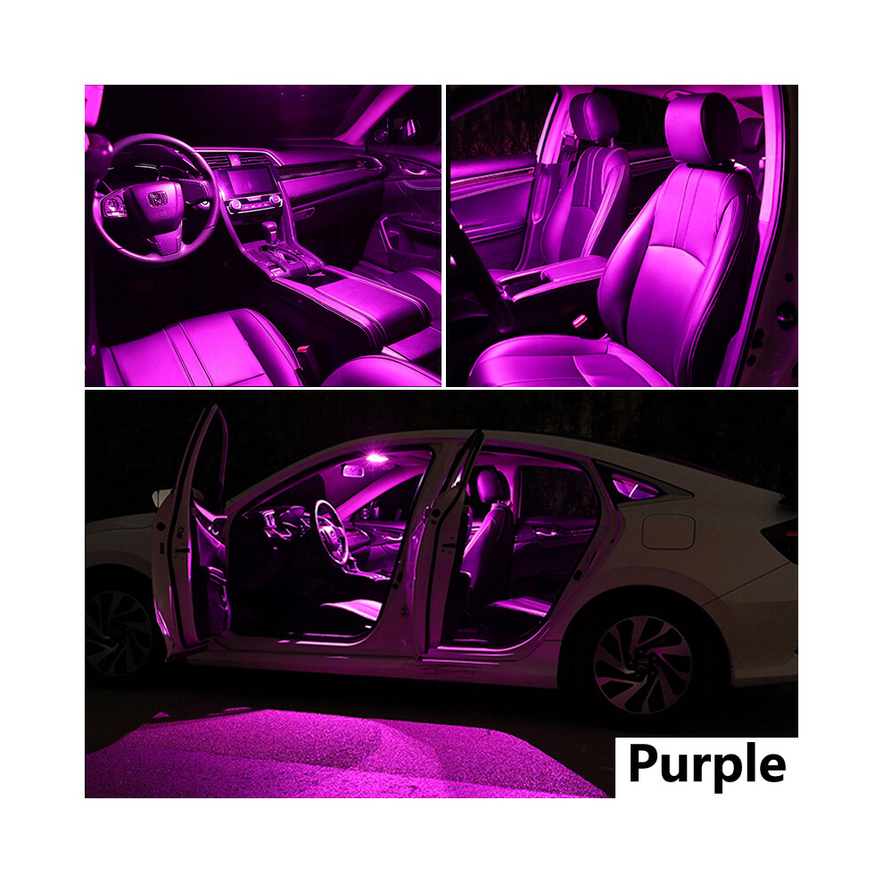 (C2 (03-10) 8Pcs, ) Canbus Led Interior Kit For Citroen C1 C2 C3 C4 C5 C6 C8 Grand Purple/Light 8692446679906