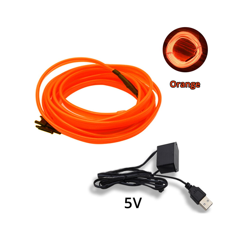 (2M, orange usb) 1M/2M/3M/5M Universal Car Interior Lighting LED Strip Decoration Garland-image-OPC-PDSSSF6-NEW