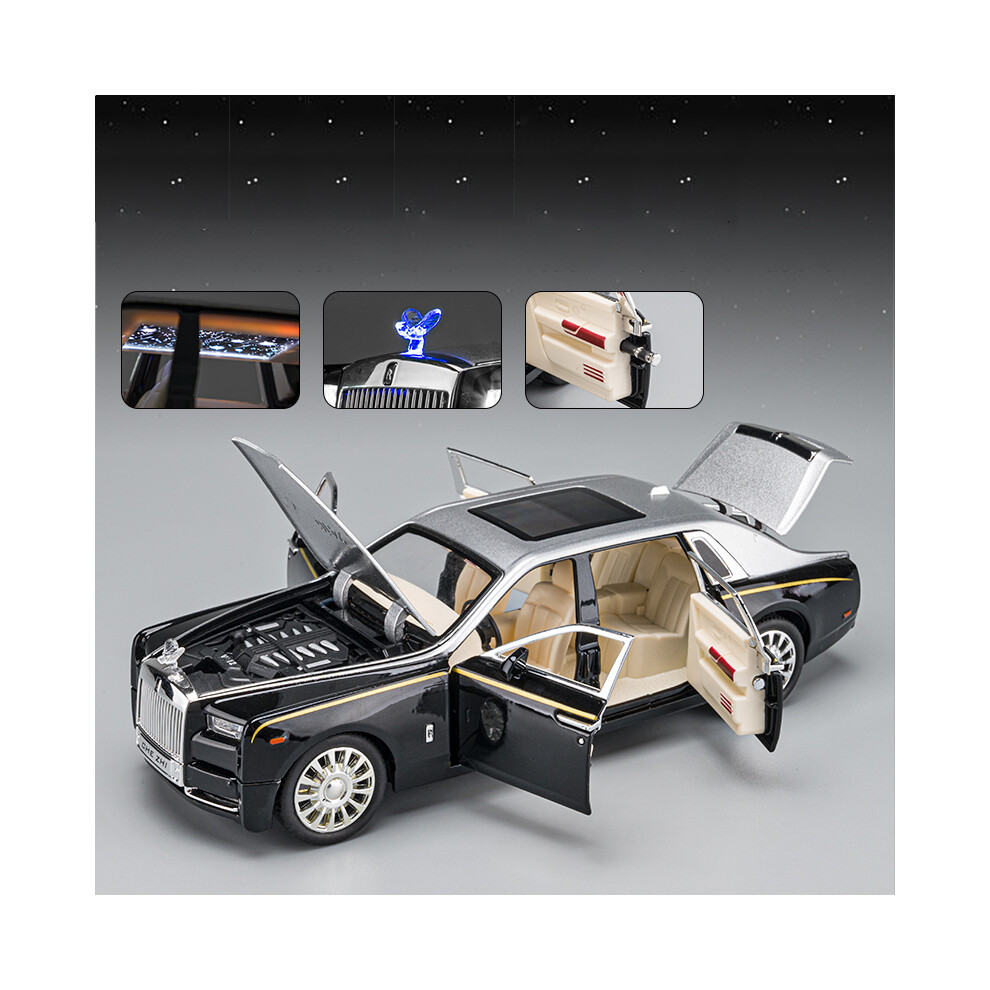 Photos - Toy Car MAXPOWER  1:24 Rolls Royce Phantom Mansory Alloy Car Diecasts & Toy Vehicles Car (Black Silver)