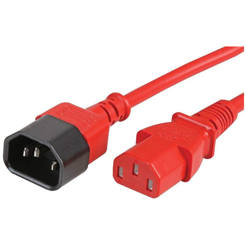 Ex-Pro 1.5M Iec C14 To Iec C13 Power Lead Extension Cable - Red 5055329052105