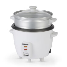 Geepas 0.6L Automatic Rice Cooker with Steamer Nonstick Inner Pot 350W