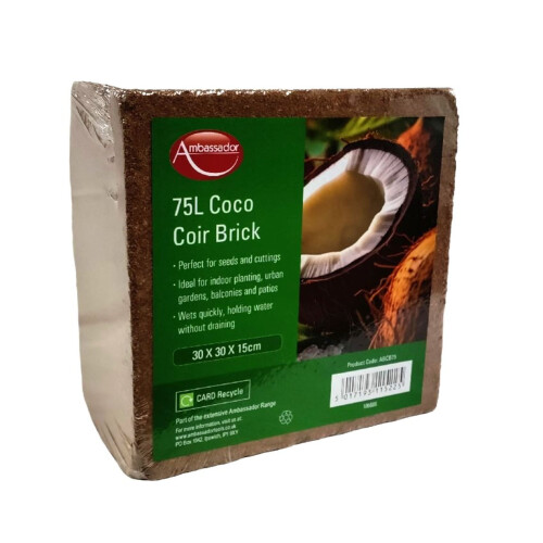 75L Coco Coir Brick Multi Purpose Potting Compost Compressed Peat Free 1