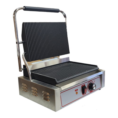 Single Grooved Panini Sandwich Maker Grill 1