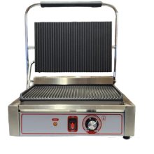 Single Grooved Panini Sandwich Maker Grill