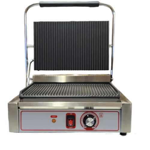 Single Grooved Panini Sandwich Maker Grill