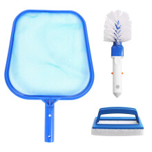 Hot Tub Swimming Pool Accessories with Leaf Skimmer Net, Sponge Brush