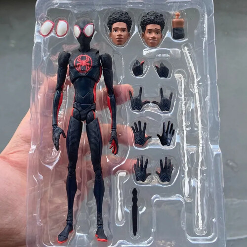 Miles no box Sh Figuarts Spider man Miles Morales Gwen Stacy Action Figure Spider man Across The Spider verse Figures Spiderman Toys