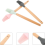 3Pcs Silicone Basting Brush Wooden Handle Silicone Brush 4