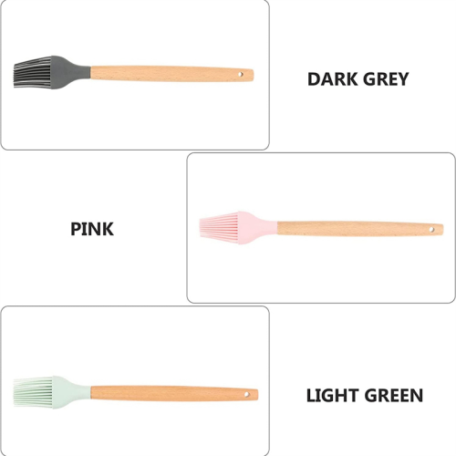 3Pcs Silicone Basting Brush Wooden Handle Silicone Brush 2