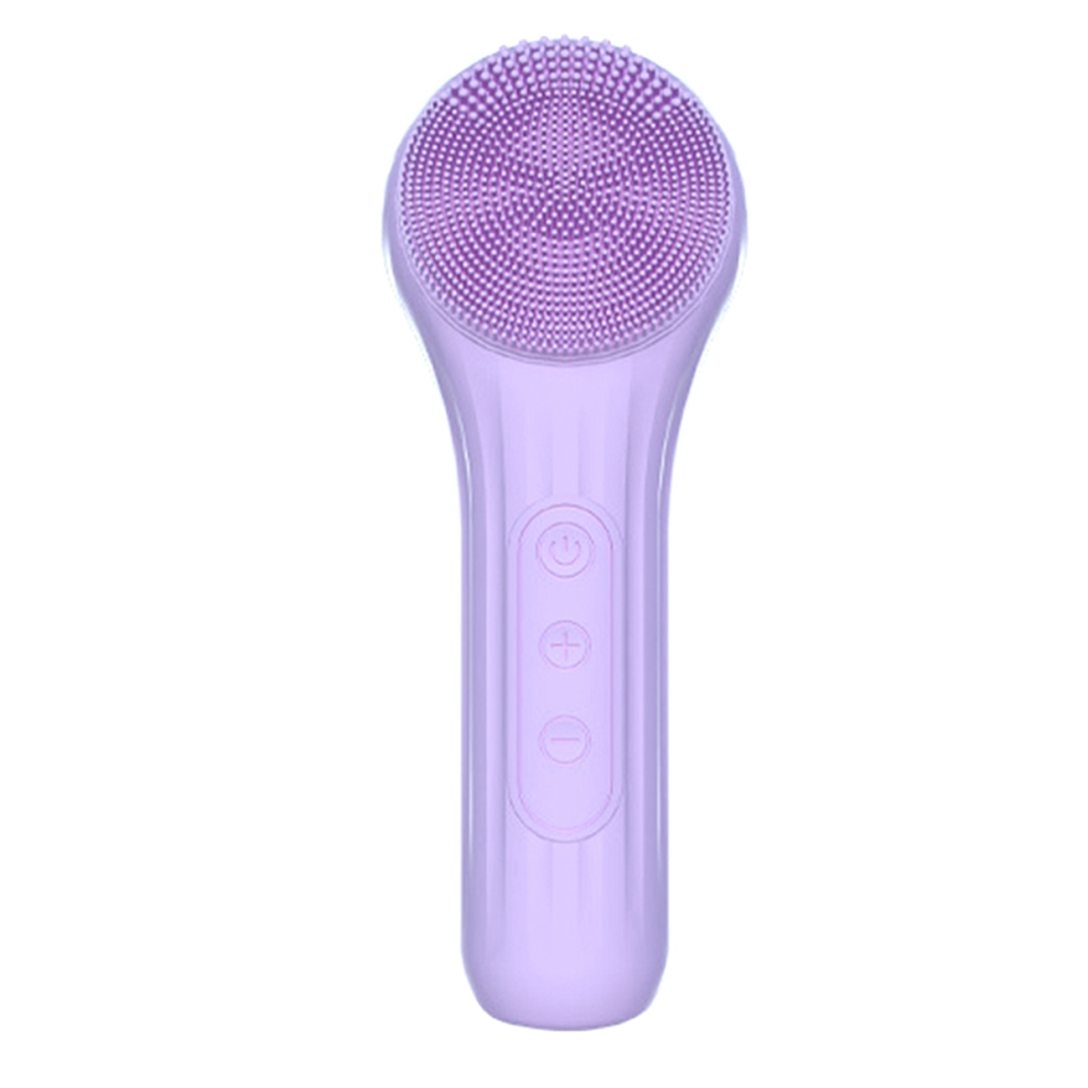 Electric Brush Heated Waterproof Pore Cleaner Silicone Purple