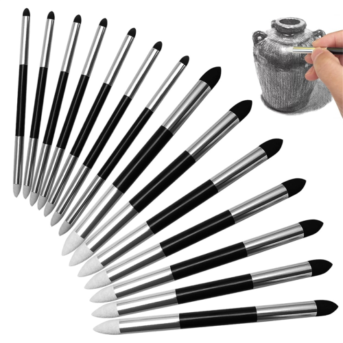 14 Pcs Blending Sponge Pen Double Headed Reusable Sketch Rub Pen 2