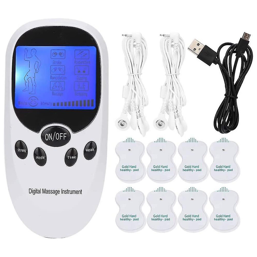 Dual Channel Tens Unit Muscle Stimulator For Pain Relief With 6 Massage Modes And 8 Pad Changes-image-OPC-PDSW296-NEW