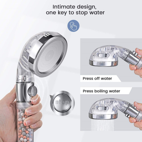 3 Modes SPA Ion Filter High Pressure Shower Nozzle Premium Bathroom 2