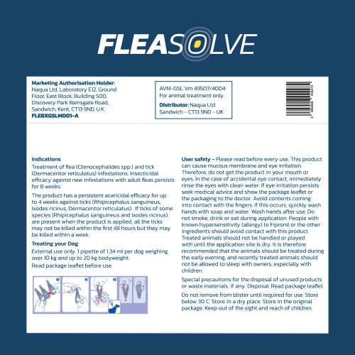 Fleasolve Small Dog x3 Flea Treatment 1