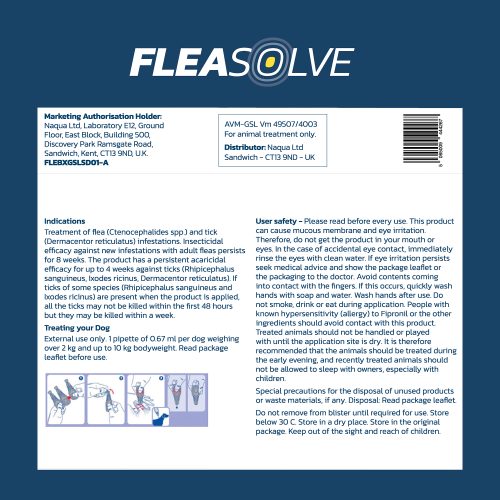 Fleasolve Spot On Small Dog x6 Flea Treatment 1
