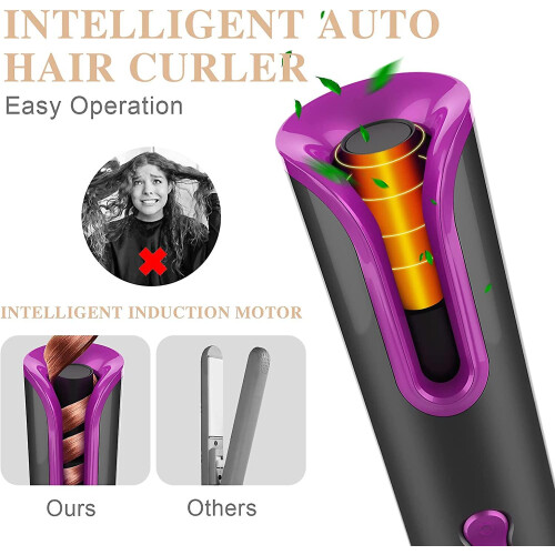 Automatic Curling Iron, Electric Cordless With Lcd Display 2